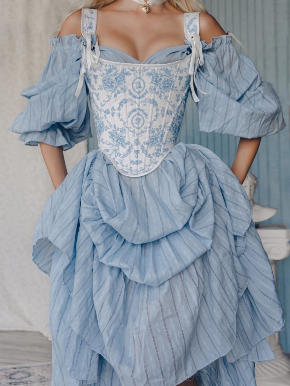 Enjoue Collectif, Blue Toile Corset Stays - Picture 2 of 4